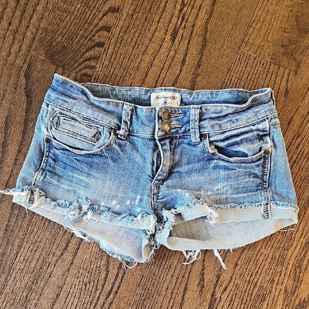 Heritage 1981 Blue Distressed Jean Shorts
